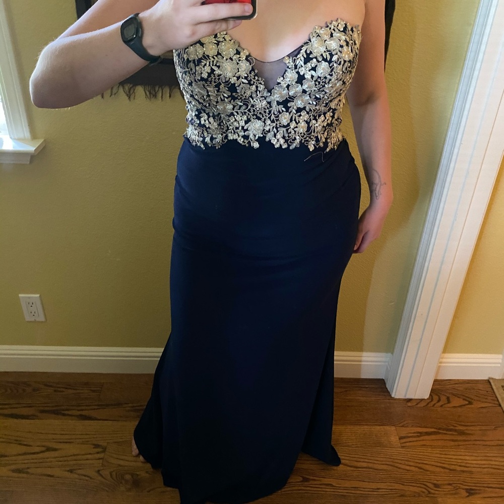 Navy blue gown
